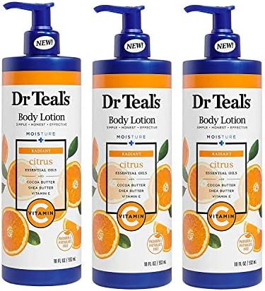 Dr. Teal's Glow & Radiance with Vitamin C & Citrus Essential Oils Body Lotion 18oz Pack of 3 | Amazon (US)