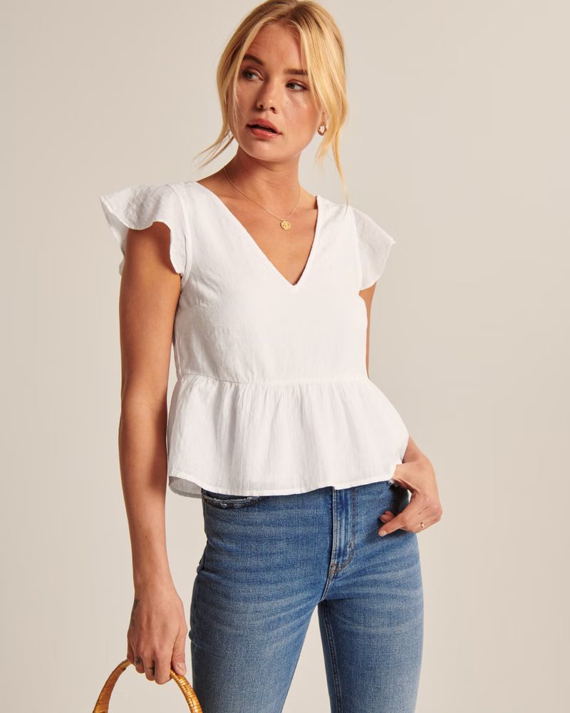 Flutter Sleeve Trapeze Top | Abercrombie & Fitch (US)