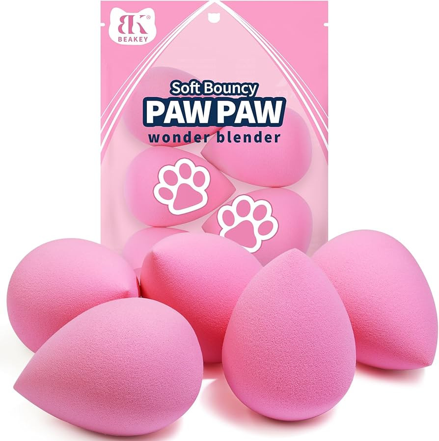BEAKEY 5 Pcs Makeup Sponge Set, Paw Paw Sponge, Foundation Cosmetic Blending Latex Free Beauty Sp... | Amazon (US)