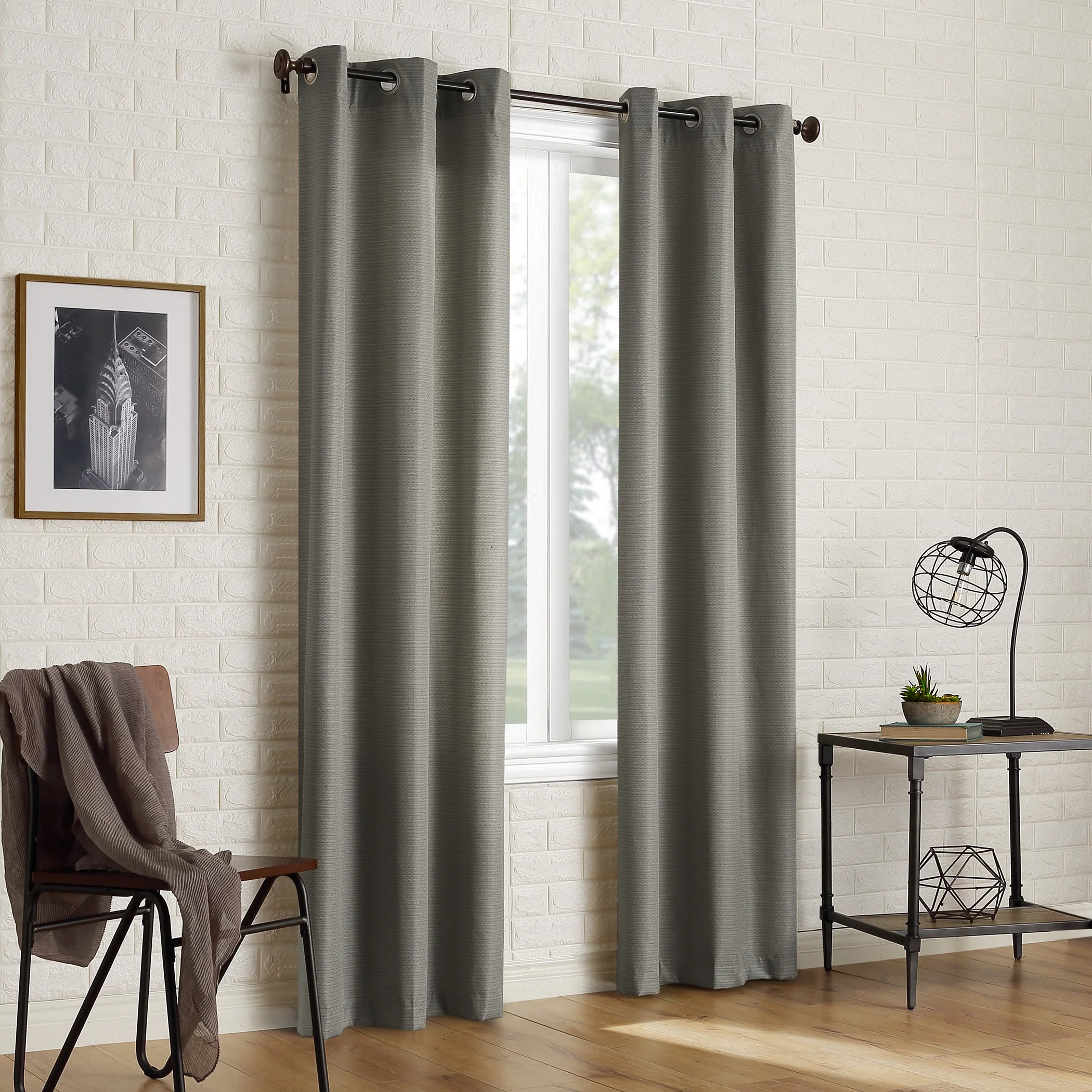Sun Zero 2-pack Arlo Textured Thermal Insulated Grommet Curtain Panel Pair, 40"x84", Gray - Walma... | Walmart (US)