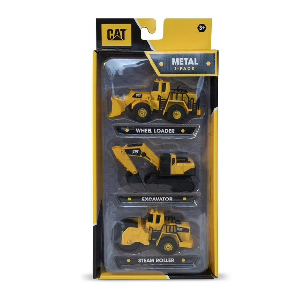 Cat® Metal 3 Pack Wheel Loader/Excavator/Steam Roller | Walmart (CA)