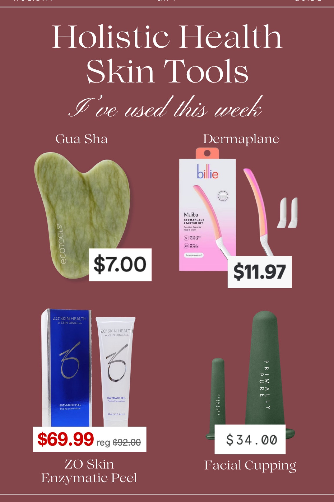 My go to holistic health skin tools that I’ve used this past week that I thought I would share! 

#LTKmomlife #LTKGiftGuide #LTKfitnessgoals