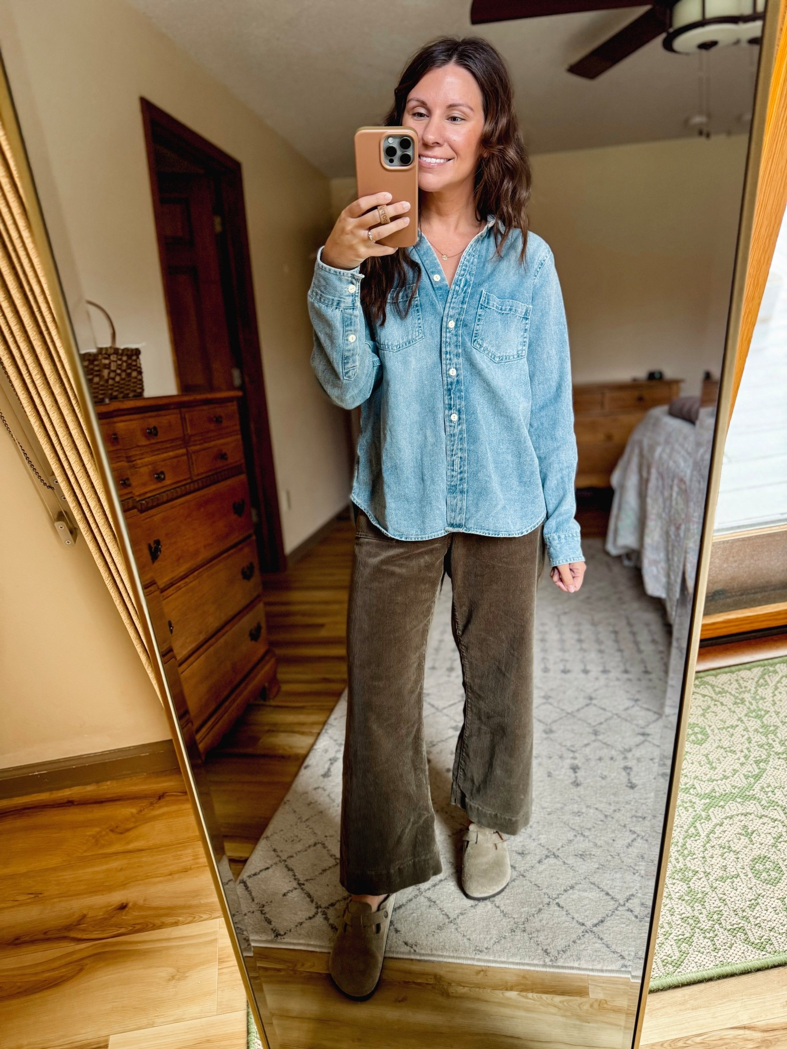 Wearing small in my denim shirt (it’s sold out so I linked similar options), size 0 in my corduroy pants (and the straight leg and flare options), and my true size on my Birkenstock Boston clogs.  

#LTKFindsUnder100 #LTKPetite #LTKSeasonal