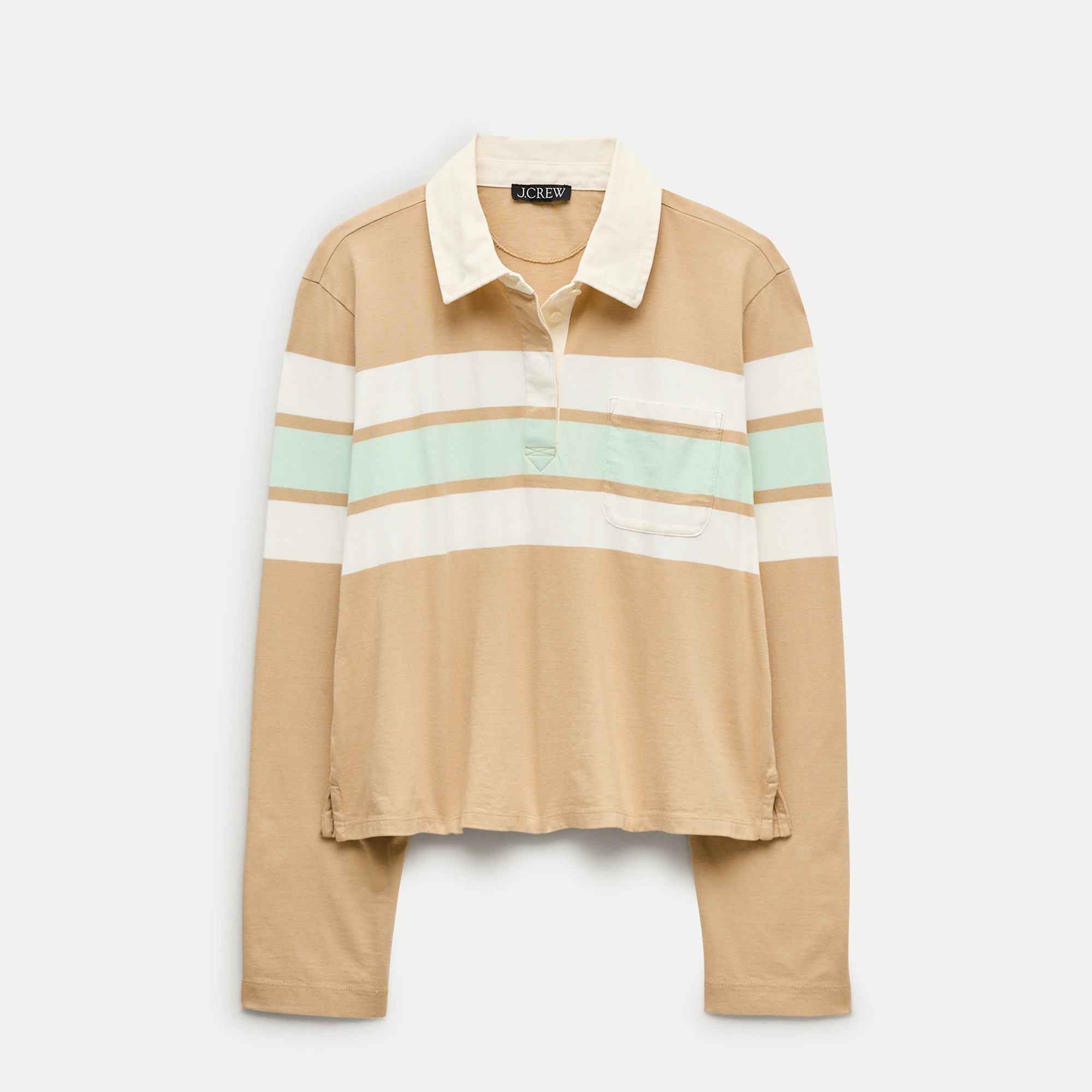 Boyfriend jersey cropped rugby shirt in stripe | J. Crew US