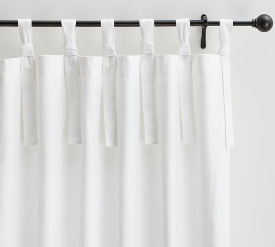 Textured Cotton Tie-Top Curtain | Pottery Barn (US)