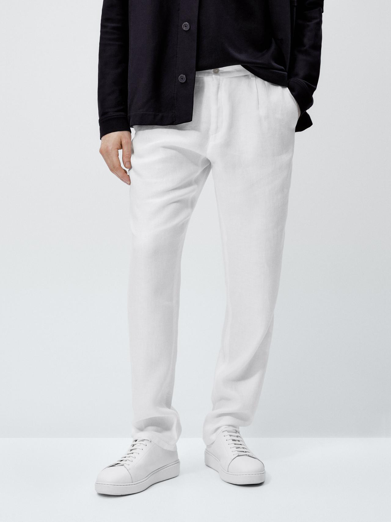 Bundfaltenhose aus reinem Leinen | Massimo Dutti DE