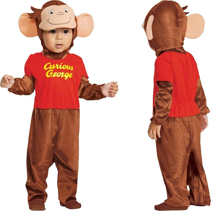 Disguise Curious George Costume for Kids, Official Curious George Costume, Toddler Size Small (2T... | Amazon (US)
