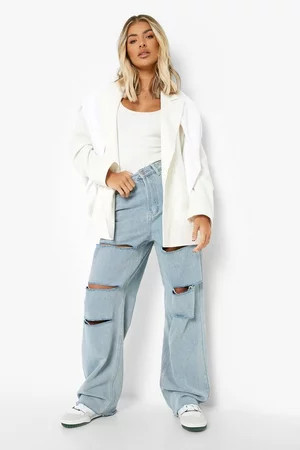 Multi Slash Boyfriend Jean | Boohoo.com (US & CA)