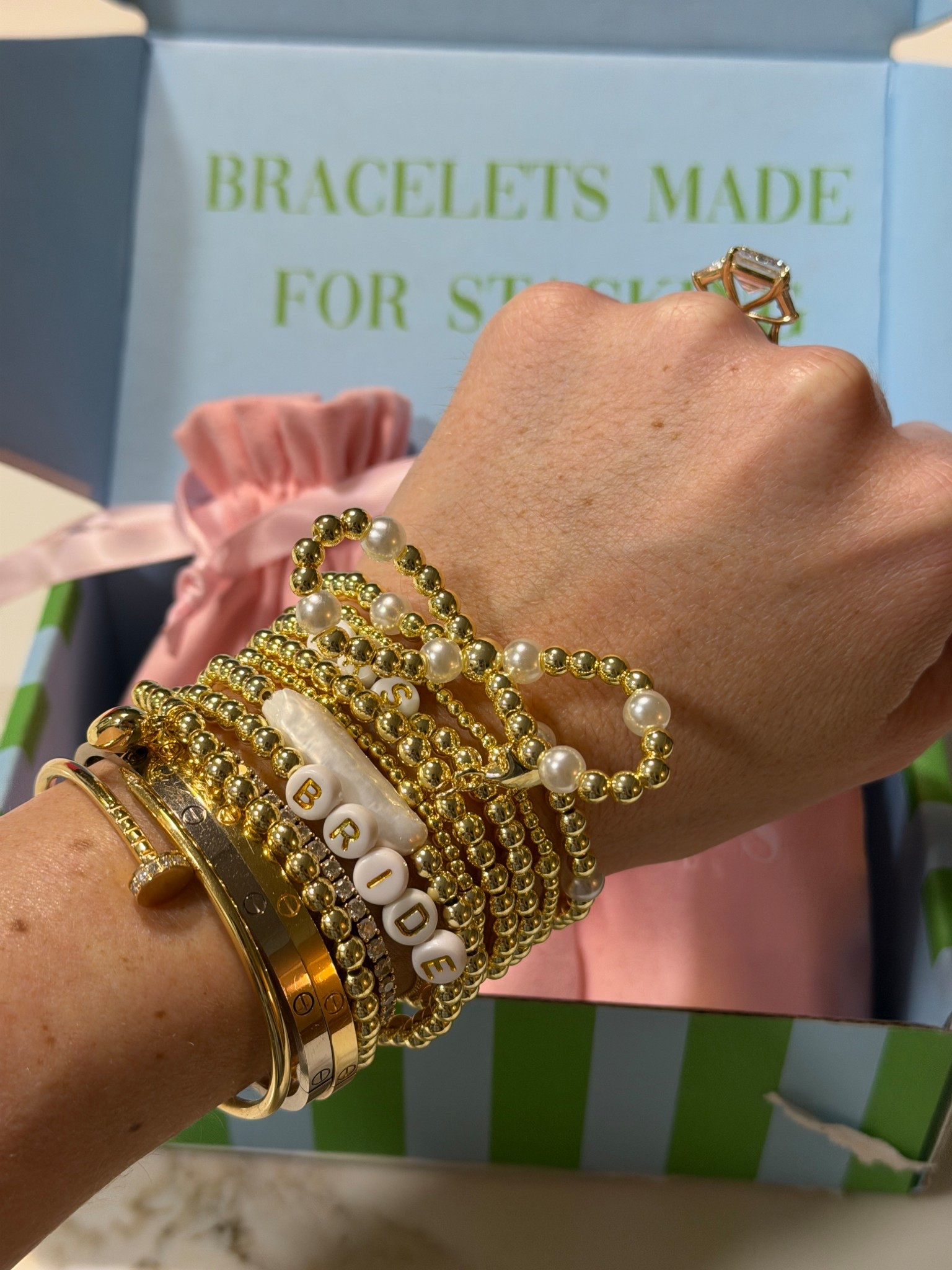 The BEST bracelet stacks.. I’ve worn them regularly for years & mine haven’t tarnished or broke (I don’t shower in them) 🩷 Code “JAMIE” for a discount at checkout ✨ 

#LTKFindsUnder50 #LTKFindsUnder100