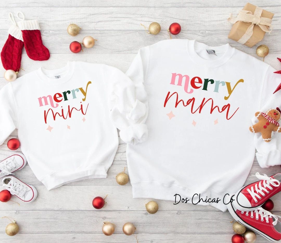 Christmas Sweatshirts for the Family Mommy and Me Sweaters - Etsy | Etsy (US)