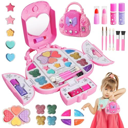 Topsolid Kids Makeup Kit for Girl, Real Washable Makeup for Kids with Mirror, Kids Makeup Sets for Girls 5-8, Princess Toys Cosmetic Set, Christmas & Birthday Gifts Toys for 3 4 5 6 7 8 Year Old Girls | Amazon (US)