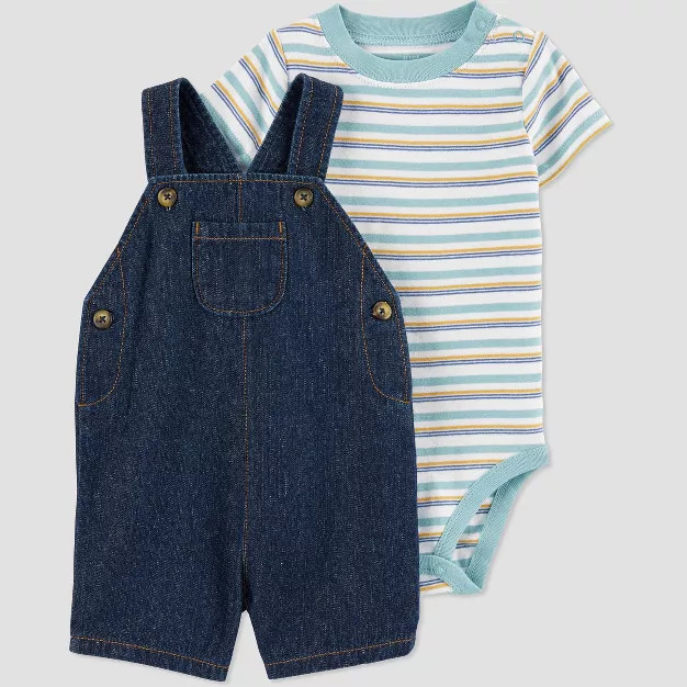 Baby Boys' Striped Denim Top & Bottom Set - Just One You® made by carter's Blue | Target