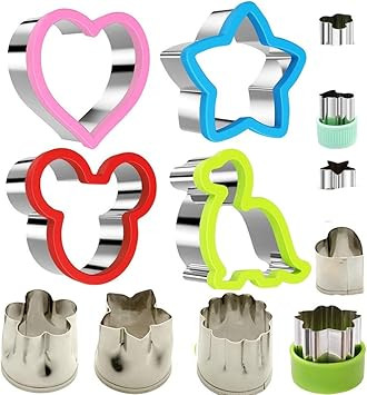 Stainless Steel Sandwiches Cutter set, Mickey Mouse & Dinosaur & Heart & Star Shapes Sandwich Cut... | Amazon (US)