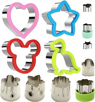 Stainless Steel Sandwiches Cutter set, Mickey Mouse & Dinosaur & Heart & Star Shapes Sandwich Cut... | Amazon (US)
