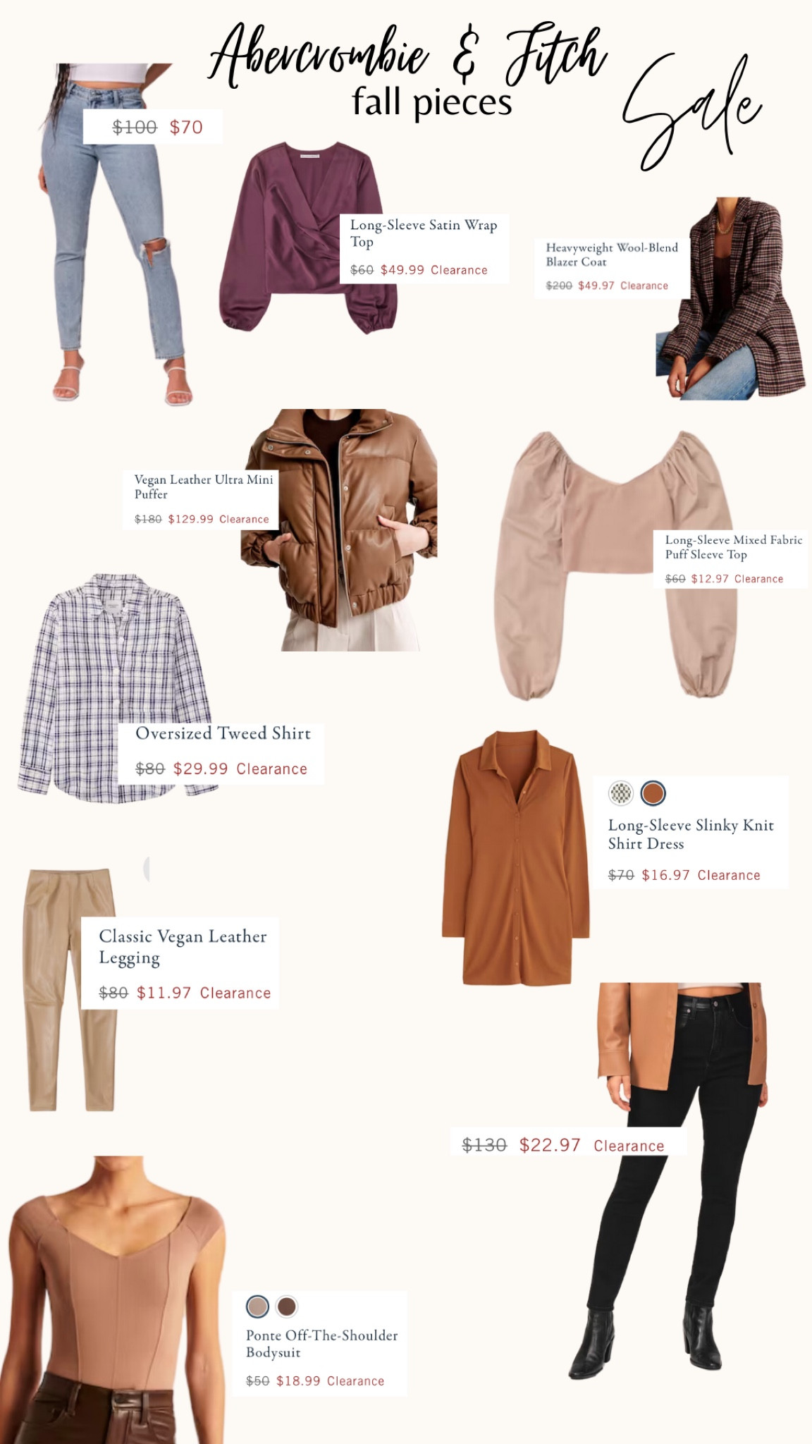 🍁🍂 Fall into savings with Abercrombie's Sale Extravaganza! 🍂🍁

As the leaves change and the breeze turns crisp, it's time to refresh your wardrobe with the season's coziest and chicest pieces. Dive into the world of warm knits, versatile denim, and layers that scream fall fashion!

🌲 Discover:

Cozy Sweaters that embrace you like a warm hug
Denim Delights tailored to perfection for every autumn adventure
Plaid Perfection for those laid-back coffee dates and bonfire nights
Layering Lovelies – jackets, scarves, and more that meld comfort with style
Shop the season's must-haves at unbeatable prices. Abercrombie's fall collection captures the magic of the season, ensuring you not only feel good but look effortlessly stylish.

Redefine your autumn aesthetic without breaking the bank. Hurry, these stylish fall favorites won't stay on the shelves for long!

#AbercrombieAutumn #FallFashionFiesta #CozyChicOnSale #LTKSALE #LTKSALEA&F

#LTKSeasonal #LTKsalealert #LTKSale