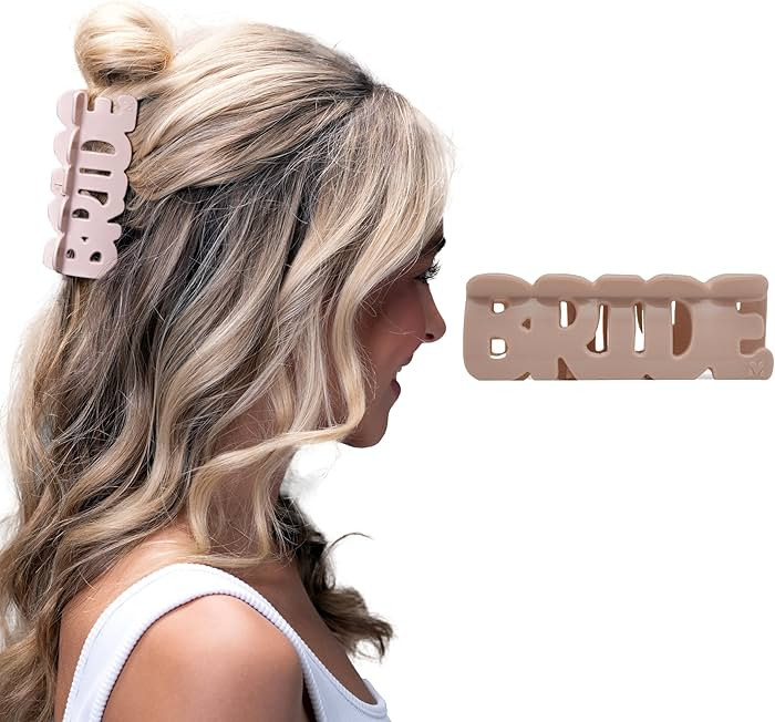 BRIDE Claw Clip- Premium Bridal Hair Accessory, Strong Hold for Dancing, Flower & Mini Claw Clips... | Amazon (US)