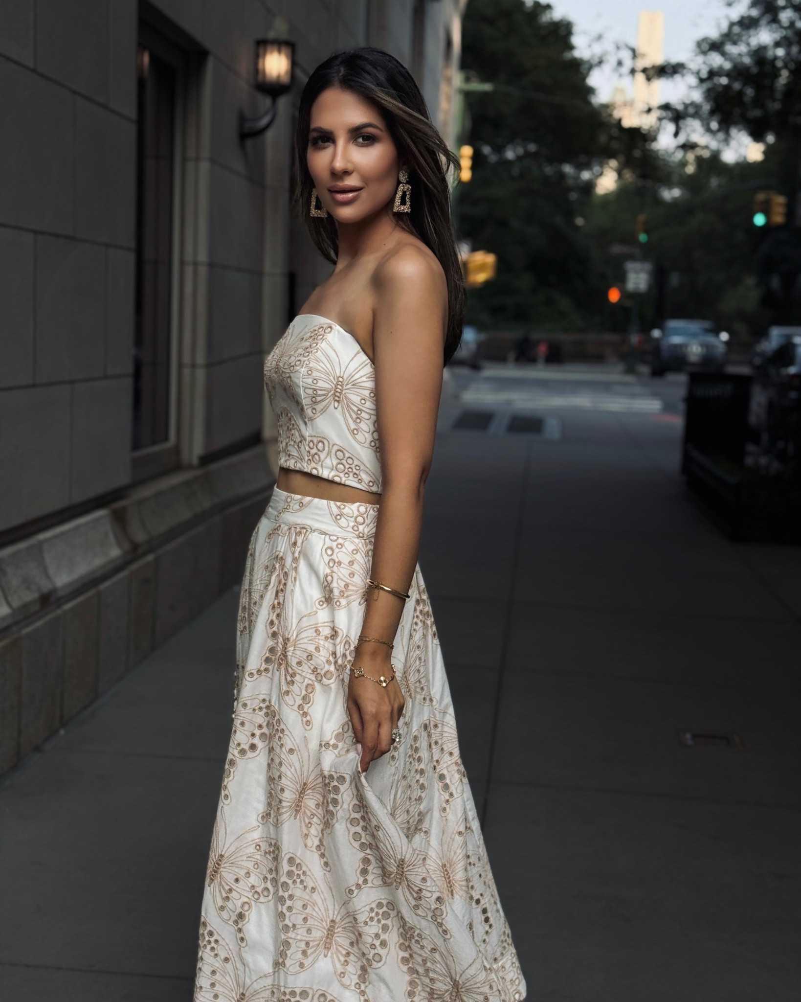 Top - linked size xs 
Skirt - linked size xs 
Sandals - linked size 37.5 
