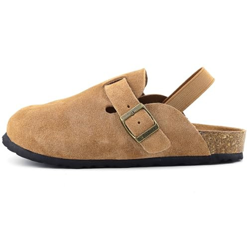 Kids Suede Clogs Toddler Clogs Boys Girls Sandals Cork Adjustable Buckle Mules Clogs(Brown,7-7.5 Toddler) | Amazon (US)