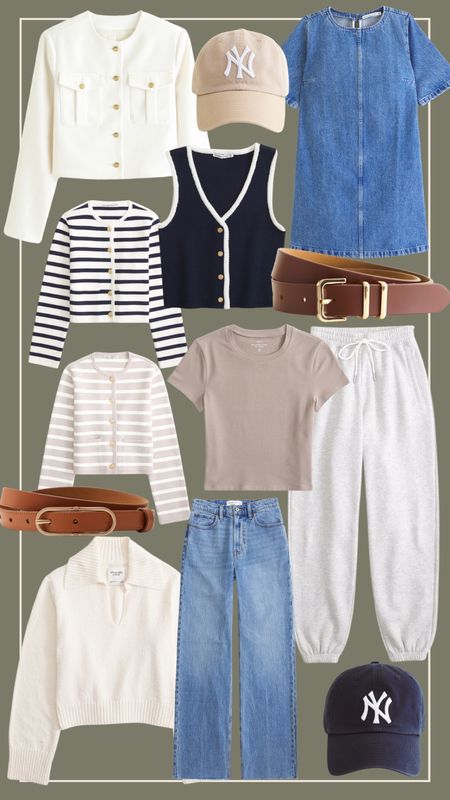 Top picks from Abercrombie - denim dress, sweatpants, cardigans and more