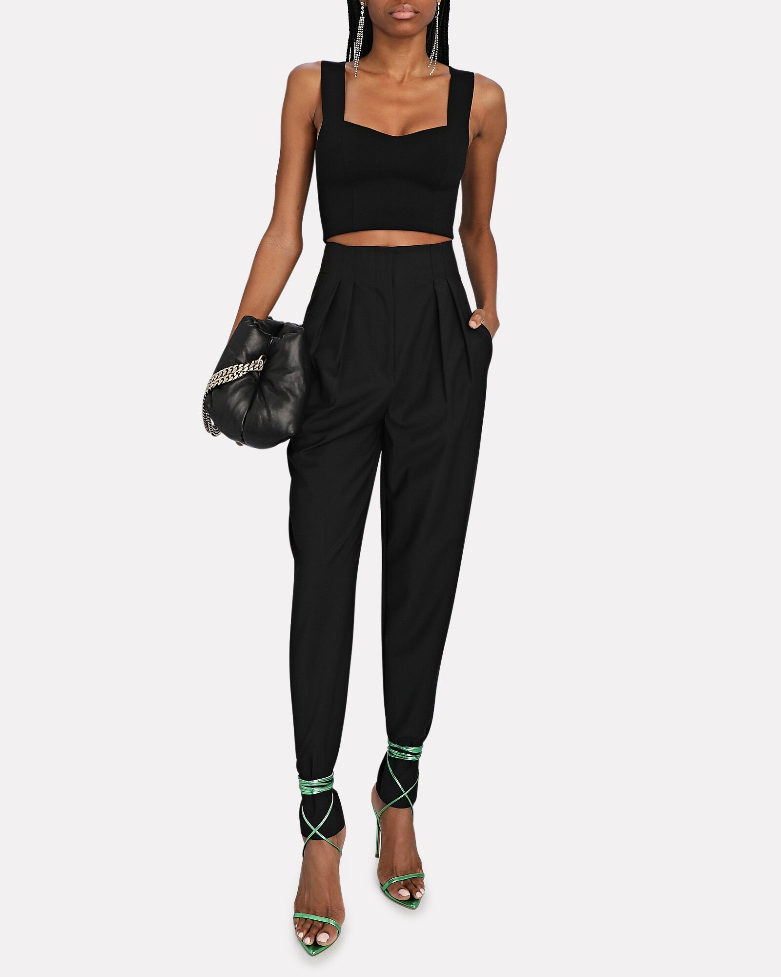 Jordana Sweetheart Knit Crop Top | INTERMIX