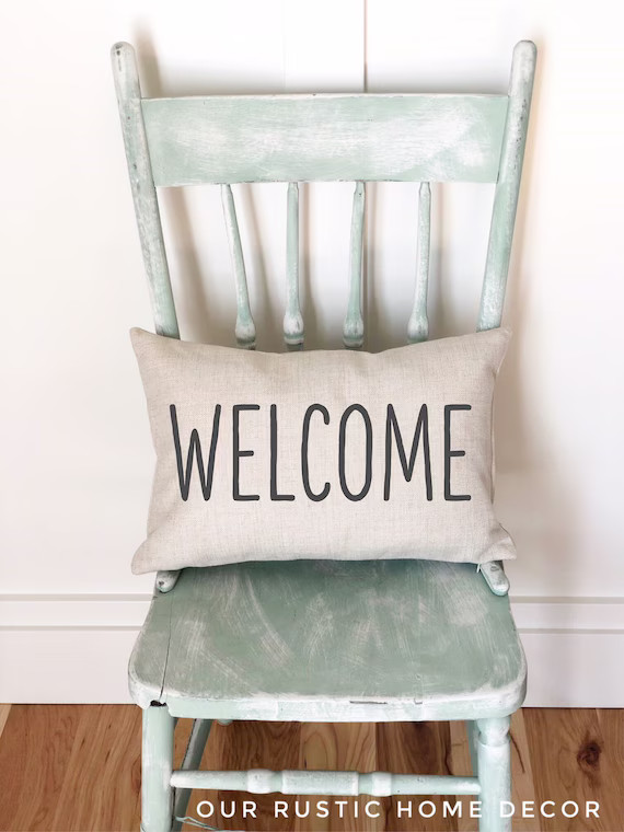 Welcome Pillow Cover Farmhouse Decor - Lumbar Pillow Cover - Rustic Decor - Country Decor - Porch... | Etsy (US)