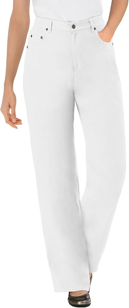 Woman Within Women's Plus Size Perfect Relaxed Cotton Jean | Amazon (US)