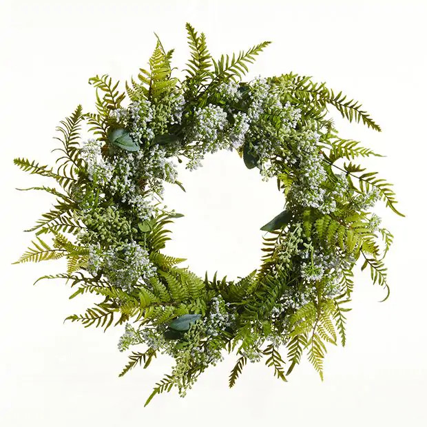 Faux White Sedum Greenery Wreath | Antique Farm House