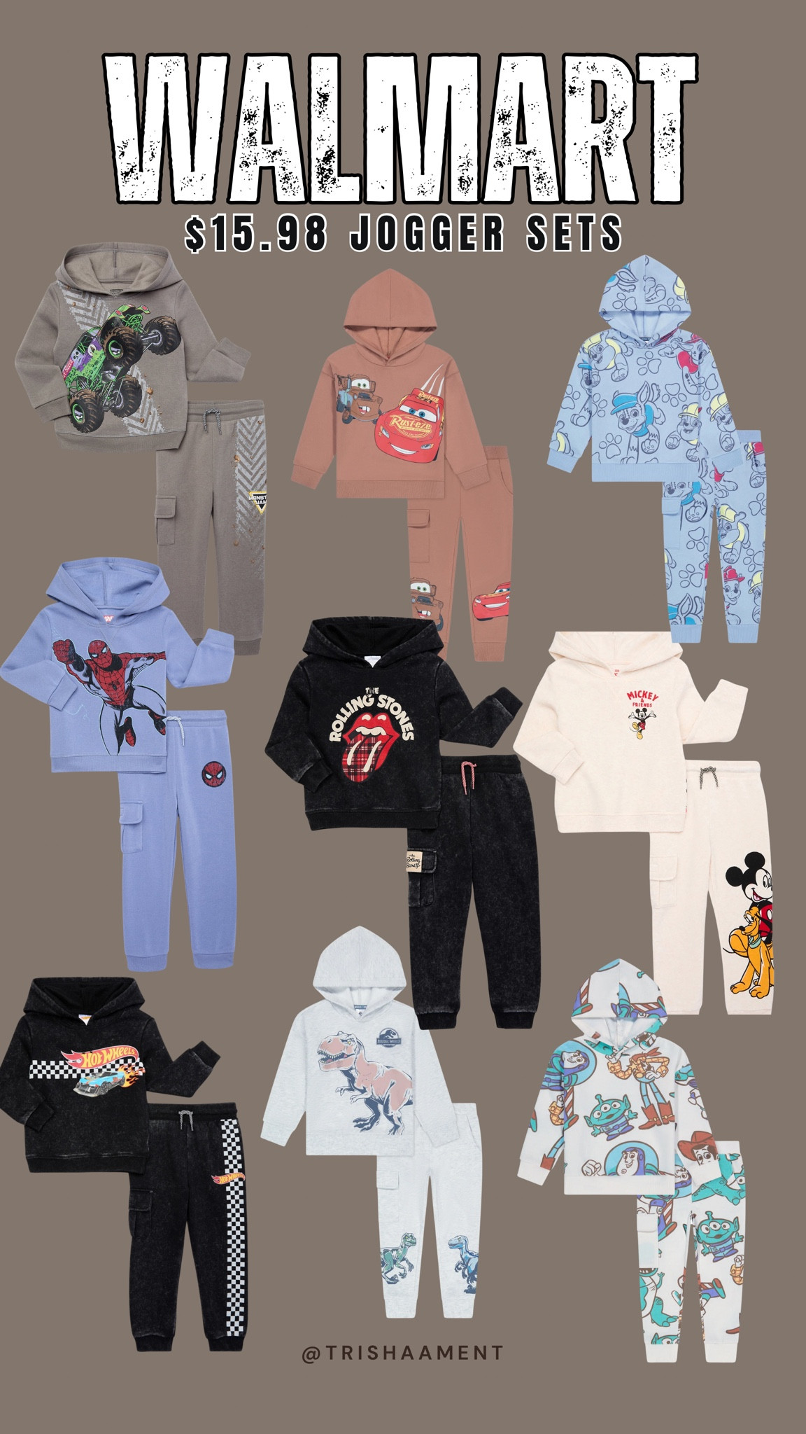 We went to Walmart today and had to grab one of these awesome toddler jogger sets for only $15.98! They have Bluey, Cars (Braxton’s choice), Cocomelon, Hot Wheels, Jurassic World, Mickey Mouse, Monster Jam, Ms. Rachel, Paw Patrol, Pink Floyd, Rolling Stones, Spider-Man, Teenage Mutant Ninja Turtles, & Toy Story! Would make for the perfect Christmas gift for any little boy in your life ♥️

#walmart #toddlerboys #toddlergift #walmartkids 

#LTKKids #LTKFamily #LTKGiftGuide