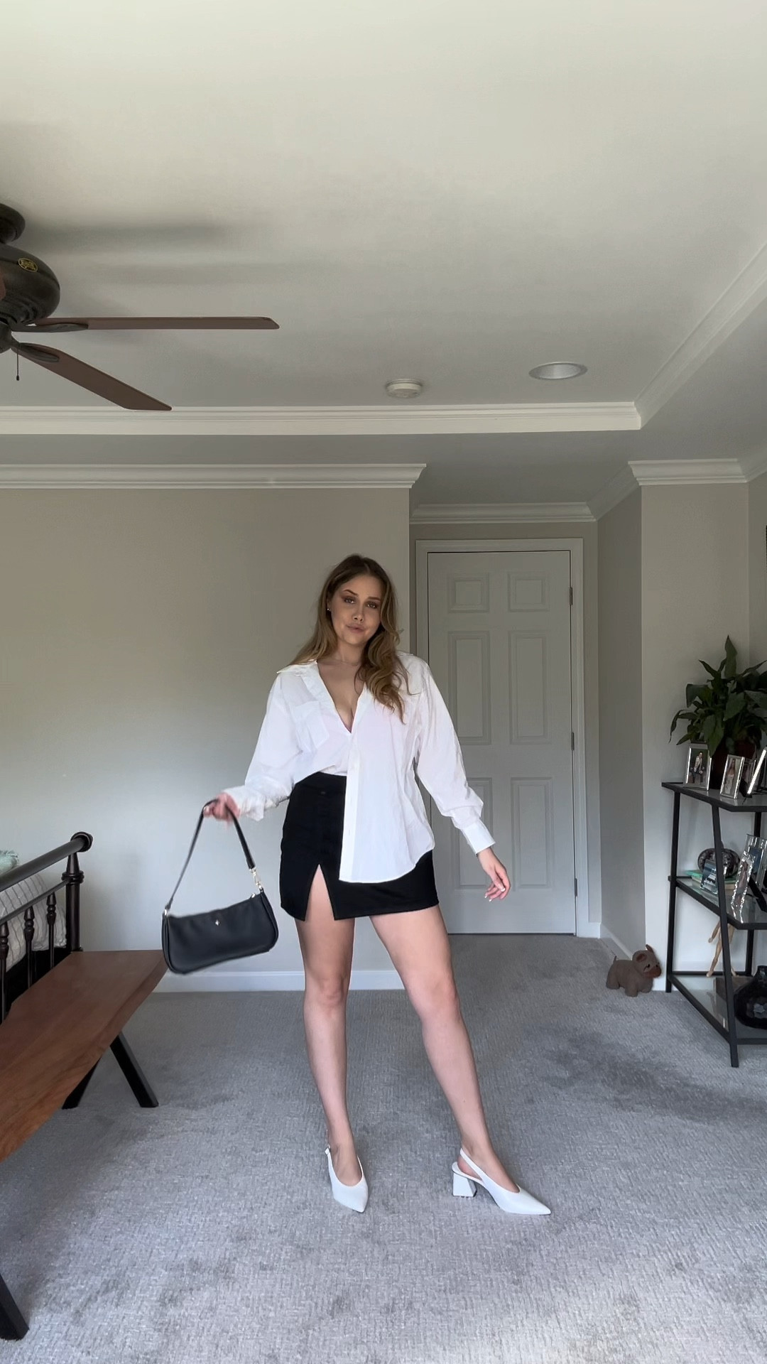 3 ways I’m styling a mini skirt this Fall! This is the 3rd and final way. I love this oversized button up look with a pair of kitten heels to bring the look together. 

#LTKmidsize #LTKworkwear #LTKstyletip
