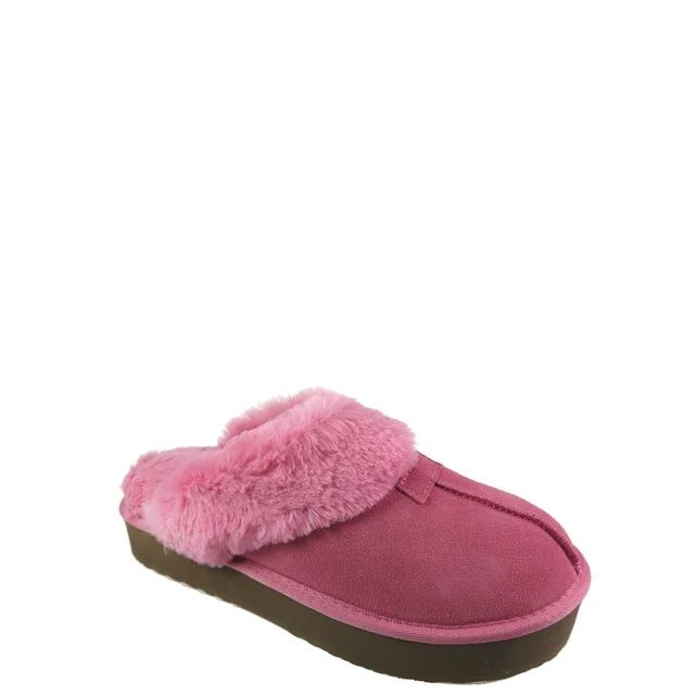 Joyspun Women's Suede Platform Clog Slippers | Walmart (US)