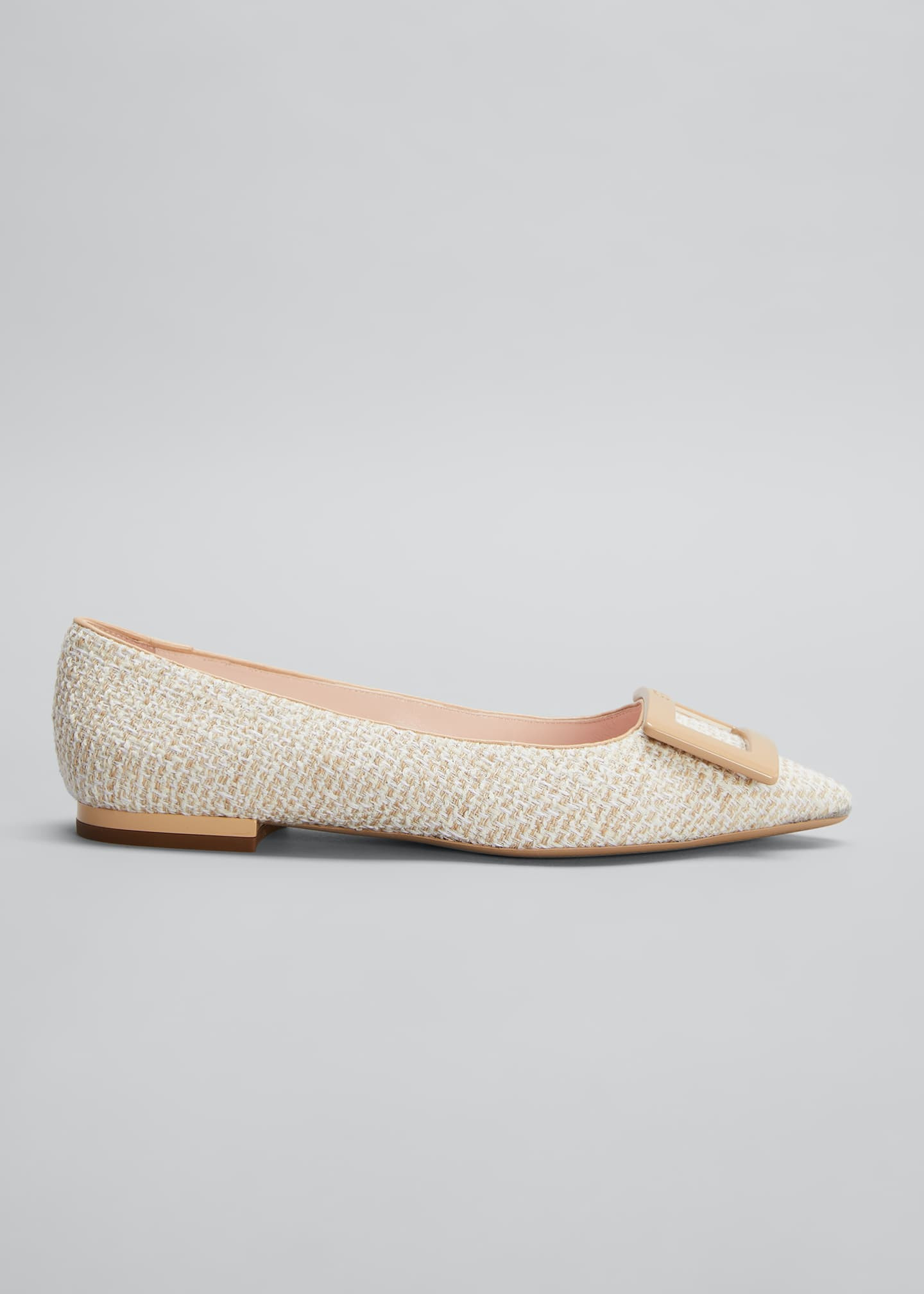Gommettine Tweed Buckle Ballerina Flats | Bergdorf Goodman