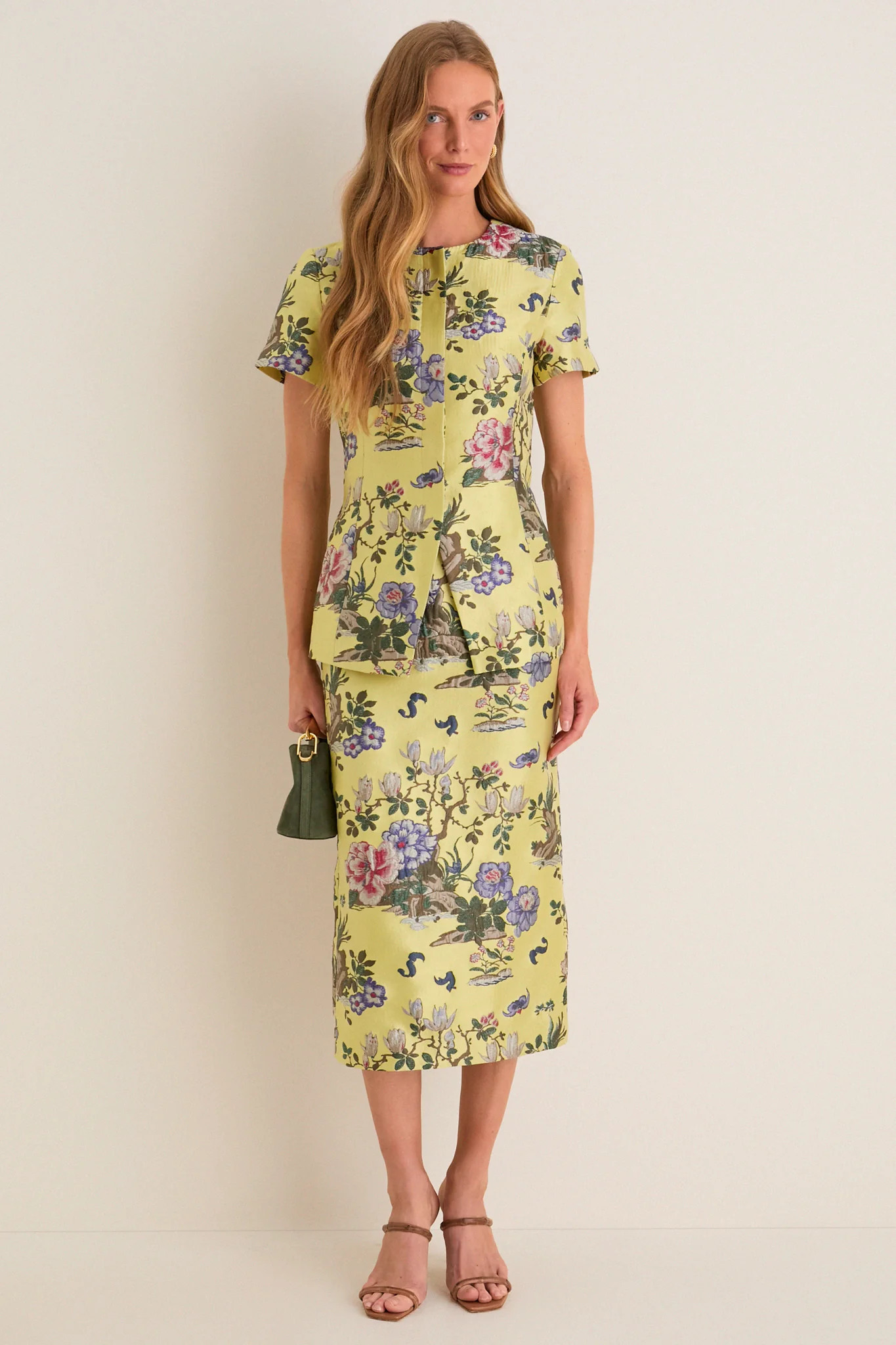 Gilded Chinoiserie Jacquard Short Sleeve Duke Top | Tuckernuck (US)