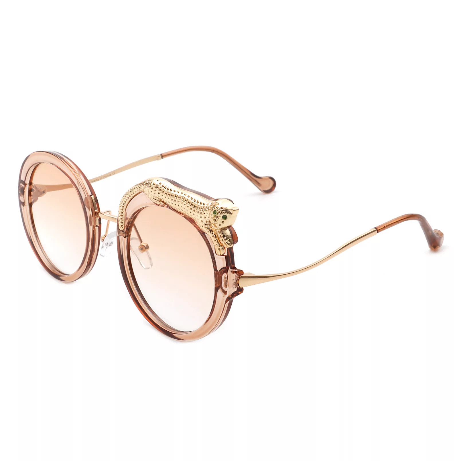 Oversized Round Leopard Design Women's Sunglasses | Kohl's