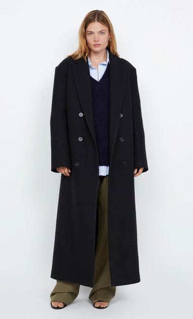 MINA LONG BELTED COAT - BLACK | Bec & Bridge (Global)