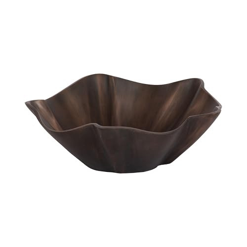 Kate and Laurel Flutte Scalloped Decorative Metal Serving Bowl, 10 x 10 x 3, Bronze, Modern Wavy Fruit Bowl for Kitchen Counter or Use as Tabletop Storage for an Entryway Table | Amazon (US)