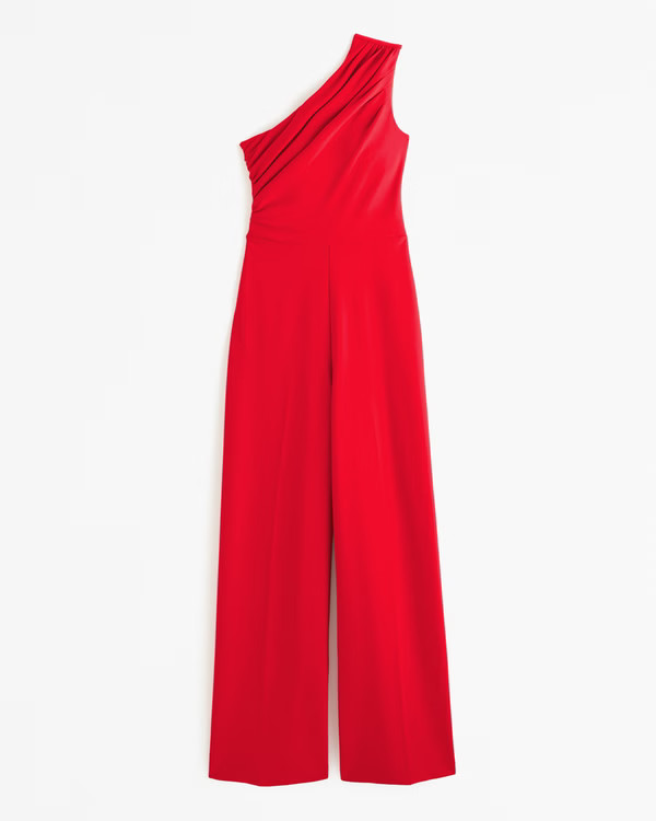One-Shoulder Crepe Jumpsuit | Abercrombie & Fitch (US)