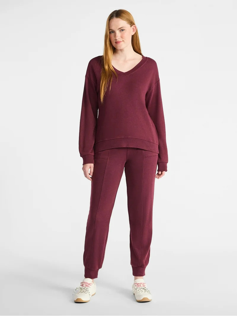 Time and Tru Women's and Women’s Plus French Terry Set, 2-Piece, Sizes XS-4X | Walmart (US)