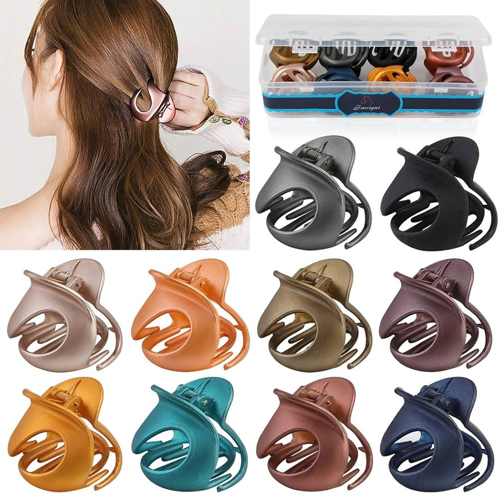 Hair Claw Clips,Fascigirl 10PCS Jaw Clips Vintage Non Slip Simple Irregular Hair Clamps Fashion C... | Amazon (US)