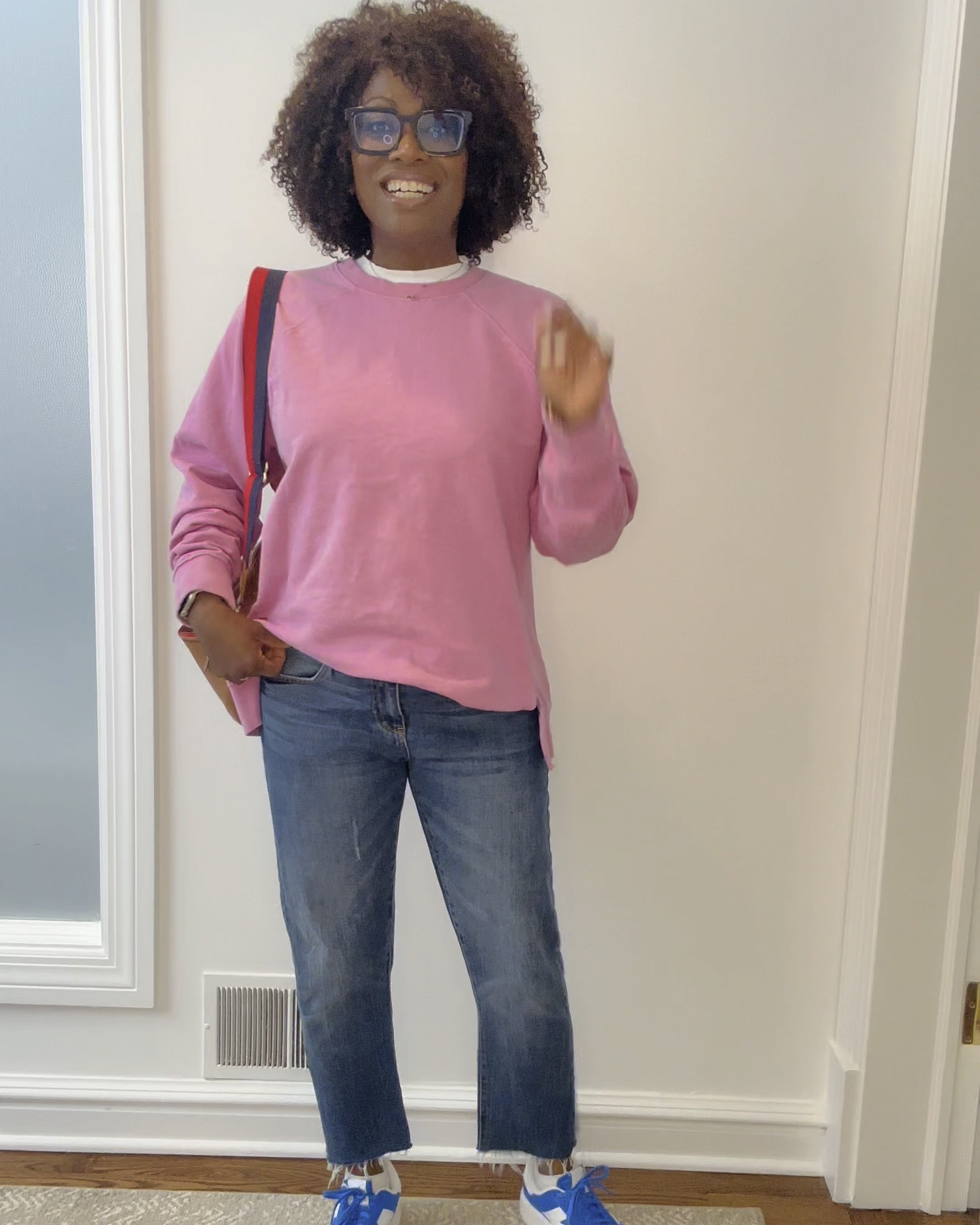 The summer must have sneaker! These NewBalance are super comfy and that blue!  In addition, the ortholite I sole makes them a dream to walk around in!  The sweatshirt is old but tagged something similar.  I cut the cuff off the Pilcro jeans bc I like the look better. 

#LTKVideo #LTKstyletip