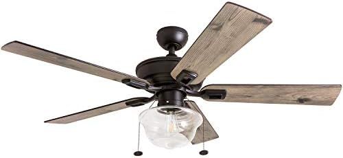 Prominence Home 80091-01 Abner Vintage Indoor/Outdoor Ceiling Fan, ETL Damp Rated 52" LED Schoolh... | Amazon (US)