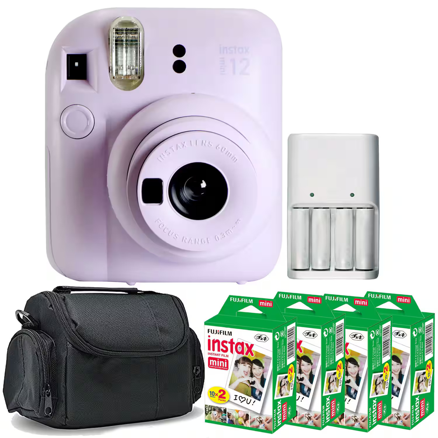 Fujifilm - INSTAX MINI 12 Instant Film Camera (Lilac with 4x Film Bundle - Purple | Best Buy U.S.