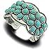 Women's Antique Rgentium Plated Base Heart Compressed Turquoise Bracelet Cuff Bangle Fashion Jewe... | Amazon (US)