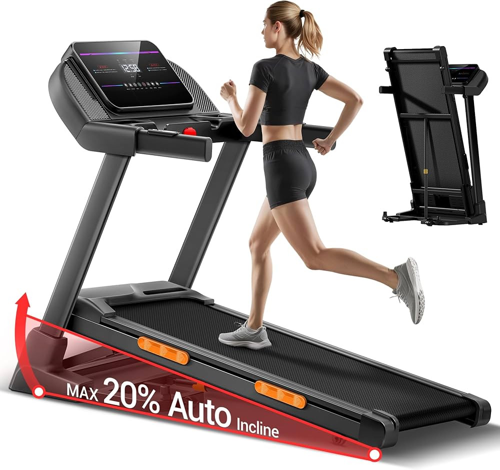 UMAY Fitness Treadmill with 20-Level 20% Auto Incline, Treadmills for Home Auto Folding with Puls... | Amazon (US)