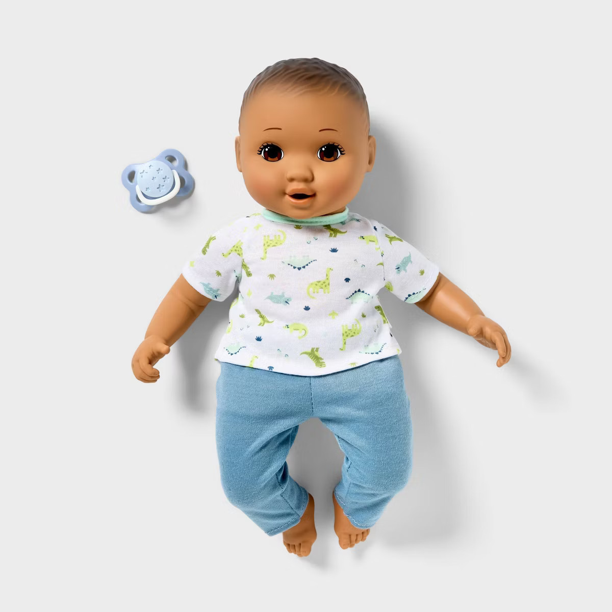 14" Boy Baby Doll - Blonde Hair + Blue Eyes - Gigglescape™: Straight Hair, Includes Pacifier & ... | Target