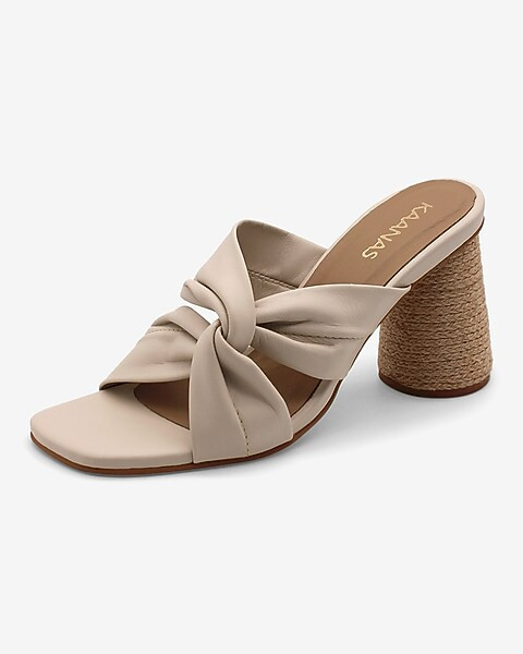 KAANAS Naranjo Leather Wrap Heels | Express