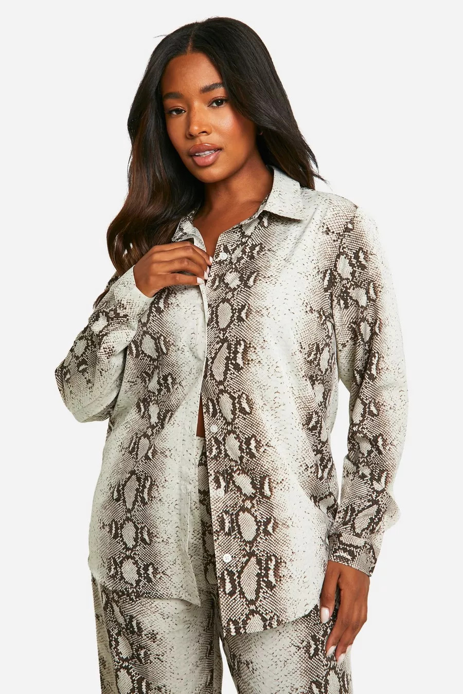 Plus Snake Printed Shirt | boohoo (US & Canada)