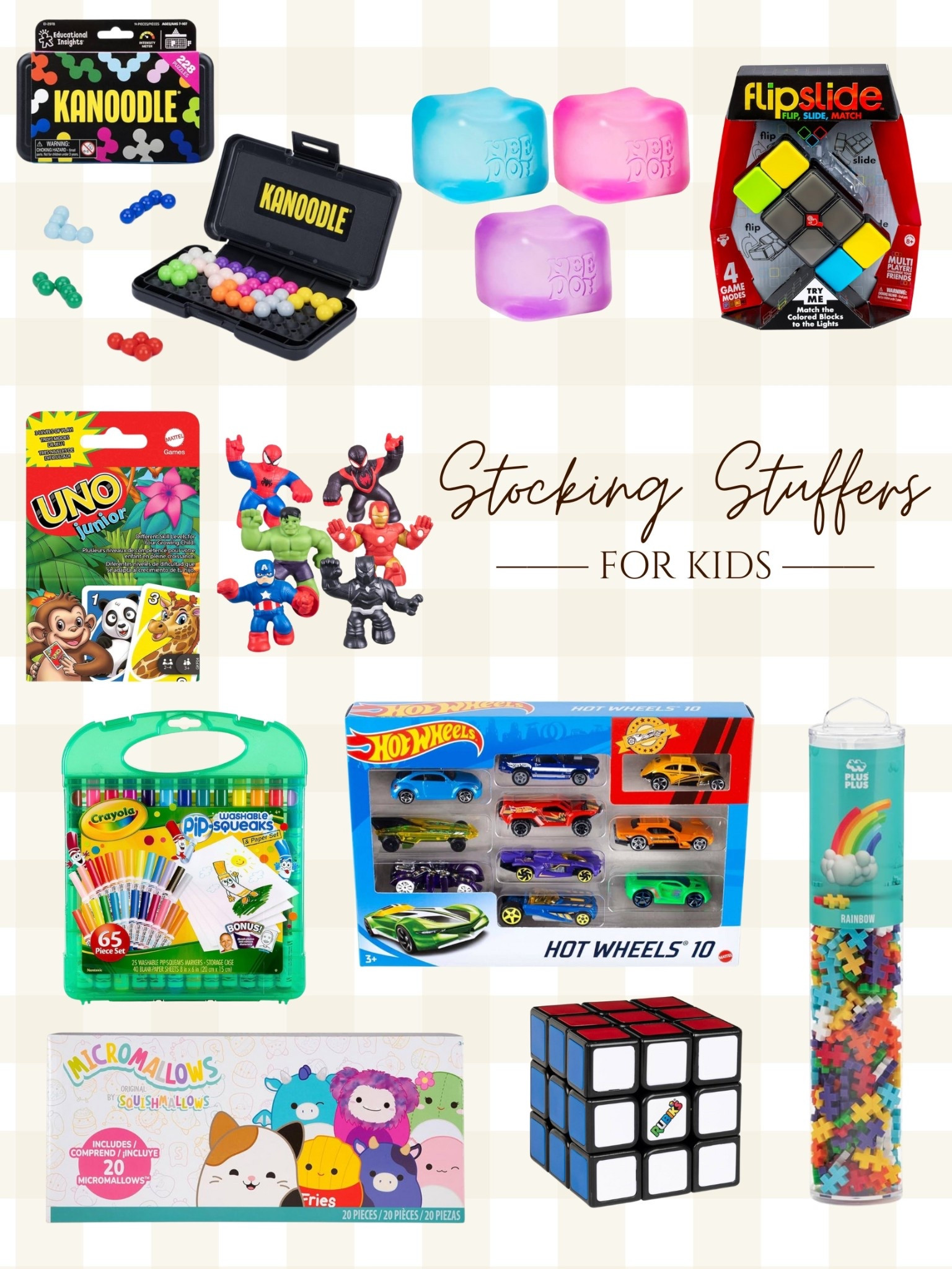Stocking stuffer win 🎄✨
These fun little finds are perfect for filling stockings without the stress—and yes, every item here arrives before Christmas 🙌🎁
✨ A few favorites we love:
• Kanoodle – a brain-boosting puzzle kids actually enjoy
• NeeDoh cubes – the ultimate squishy, calming fidget
• UNO Junior – perfect for younger kids & family game nights
• Hot Wheels 10-pack – instant excitement, zero wrapping complaints
• Rubik’s Cube – classic, screen-free fun
Easy, affordable, and kid-approved ✔️ Save this list for last-minute gifting!
#stockingstuffersforkids #ltkholiday #ltkchristmas #ltkgiftideas #kidsgiftideas
#christmasshopping #holidaygifts #momfinds #giftguideforkids
#educationaltoys #fidgettoys #stockingstufferideas #toyfinds
#screenfreefun #holidaymusthaves #amazonfinds #giftinspo #momapproved

#LTKFindsUnder50 #LTKGiftGuide #LTKHoliday