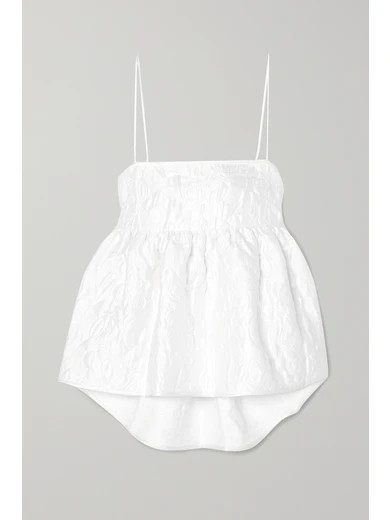 Cecilie Bahnsen - Open-back Cloqué Top - White | NET-A-PORTER (US)