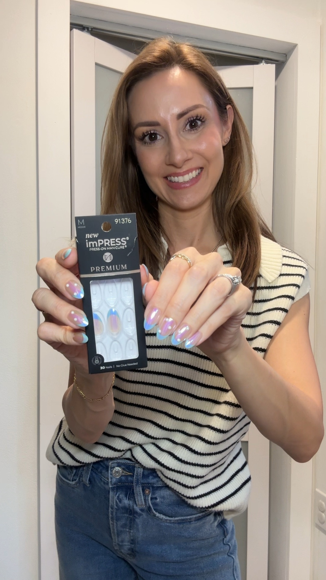 All I wear is press-on nails from impress manicure and people are shocked when I say they’re press-ons. Mine always last 2+ weeks! I have a full blog post explaining how and MORE details, including care tips, removal, my only complaint, etc., on the blog - themichellewest.com. This is not sponsored! I worked with them once 5 years ago and have been a paying customer since!
I'm always wearing these, both the mani and pedi, and constantly getting compliments on them! They are perfect for moms as there is no dry time, they don't chip, and you never have that nail polish smell!Oh, and the application is so easy!

#LTKFindsUnder50 #LTKVideo #LTKBeauty