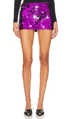 GUIZIO Low Rise Paillette Skirt in Amethyst from Revolve.com | Revolve Clothing (Global)